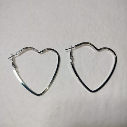 SILVER HEART SHAPE HOOP SS