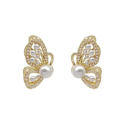 HALF BUTTERFLY PEARL EARING