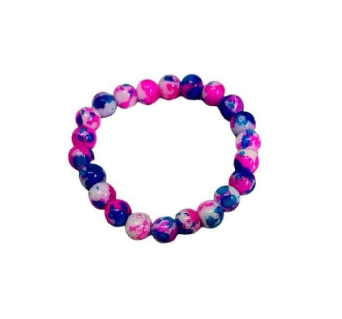 Pink Blue Bead Bracelet